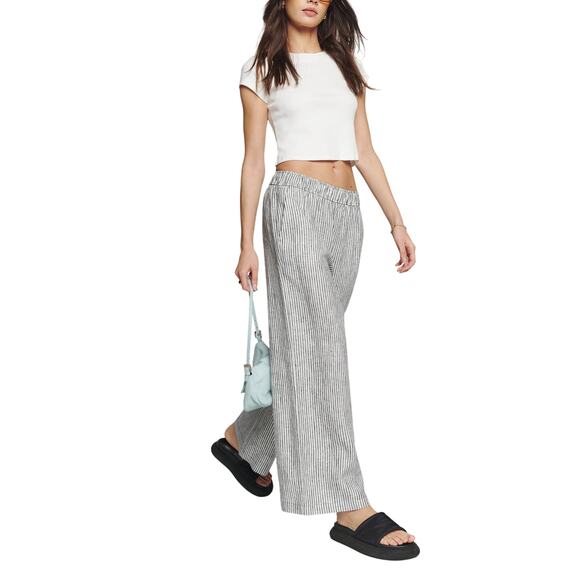 Reformation 'Ava' Black Linen Pant Size S - Picture 1 of 4